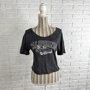 Organic Generation California Roadster with Skeletons Oversize Cropped Top Sz XS